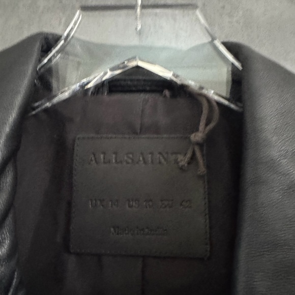 NEW ALL SAINTS DALBY LEATHER BIKER JACKET SIZE 10 B2070 - Picture 5 of 6